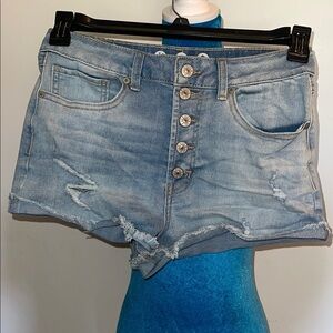 Rewash Light Blue Distressed Jean Shorts